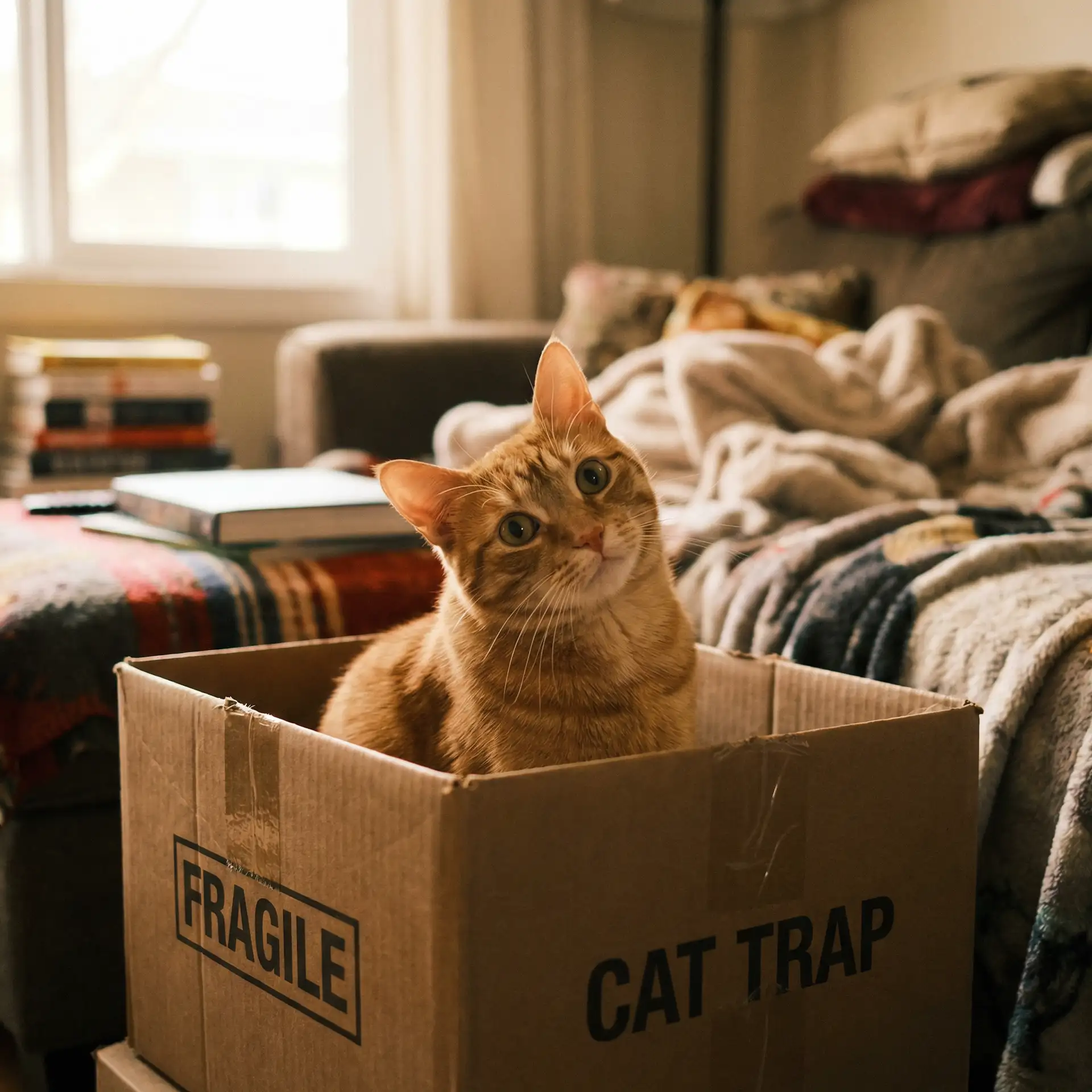 橘猫躲在纸箱里 - 忍者兵国语高清